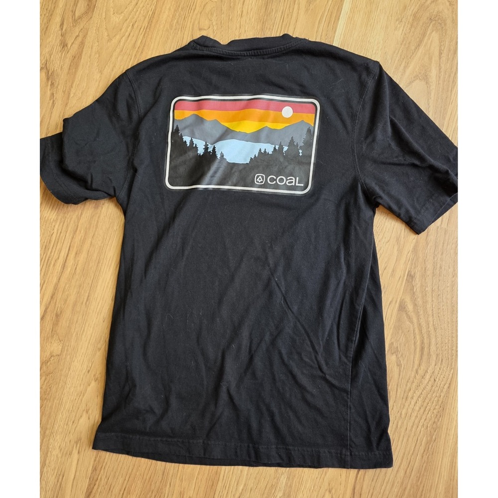 Coal Tracker T Shirt Double Sided Graphics‎ Adult Sz Small Black Outdoor Tee